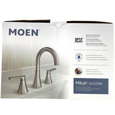   MOEN Mikah 2-Handle Widespread Bathroom Faucet w VALVE - Brushed Nickel  $149