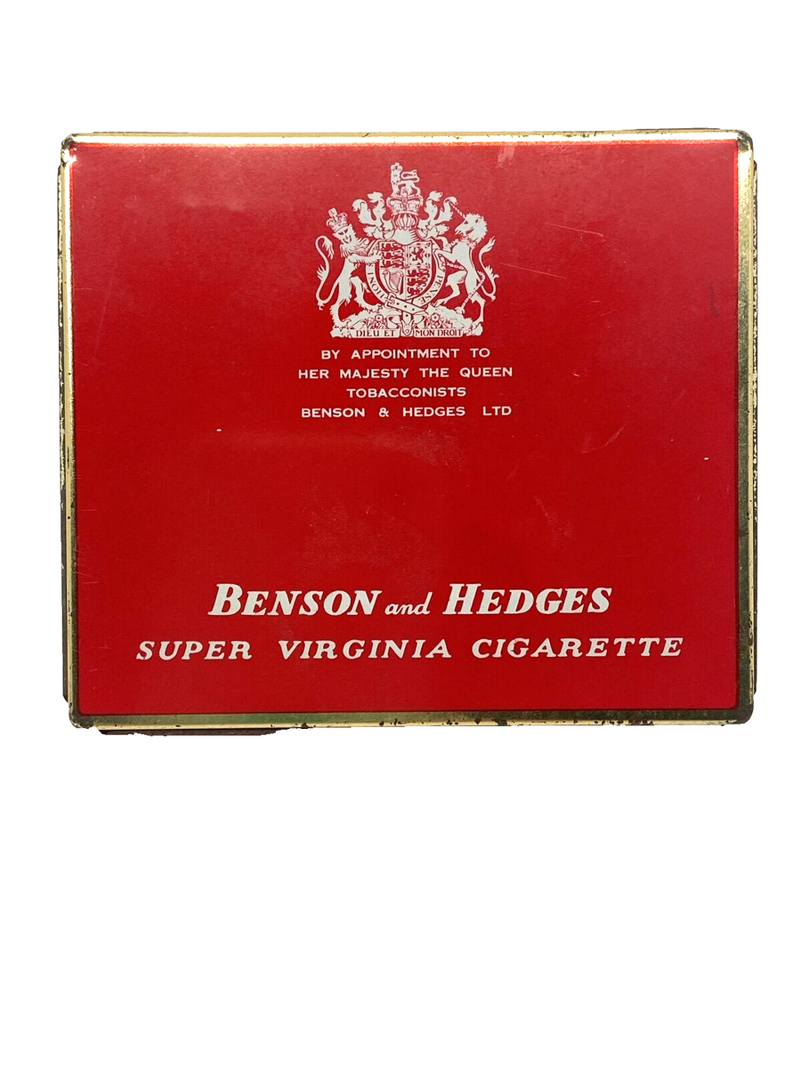 sealed cigarette tin Vintage Benson & Hedges Super Virginia Cigarette Tin Royal Seal England