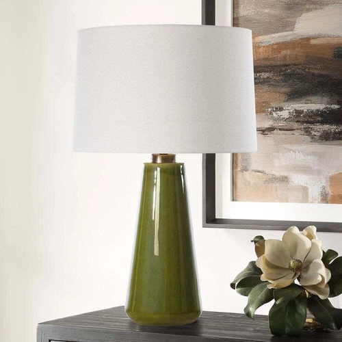 NEW 29" KELLEY MODERN TABLE LAMP CRAFTED CERAMIC MOSS GREEN 30509 - Picture 3 of 7