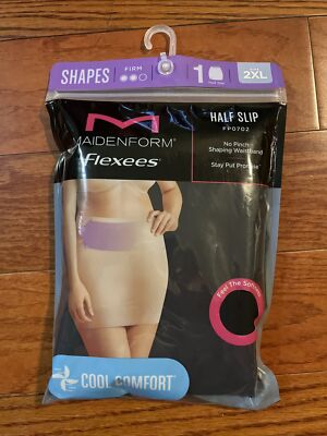NIP Womens Black Maidenform Flexes Half Slip w Panty Size 2XL