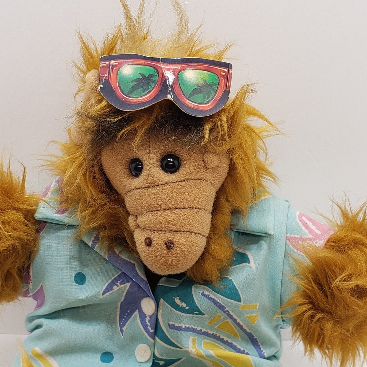 1988 ALF Alien Plush Hand Puppet Doll Hawaiian Shirt Vintage 12