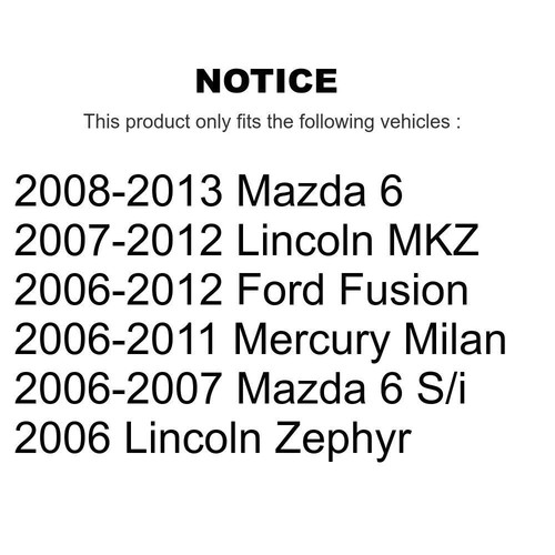 For Ford Fusion Mazda 6 Lincoln MKZ Front Rear Coat Brake Rotors Ceramic Pad Kit - Picture 2 of 14