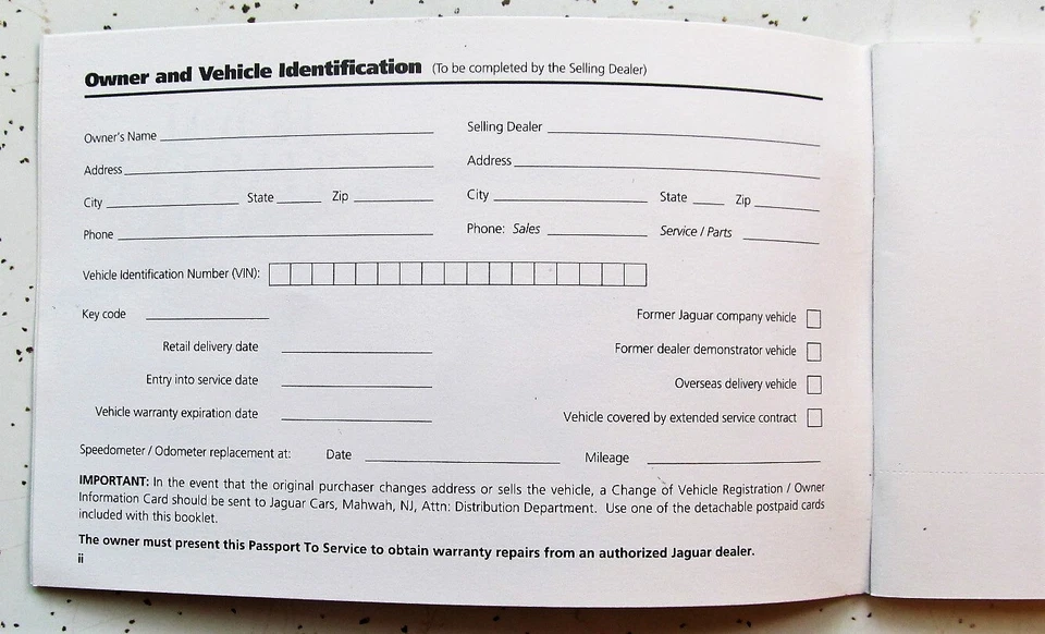 1999 JAGUAR XJ XJ8 XK XK8 OWNER MANUAL PASSPORT TO SERVICE NEW - Imagem 2 de 4