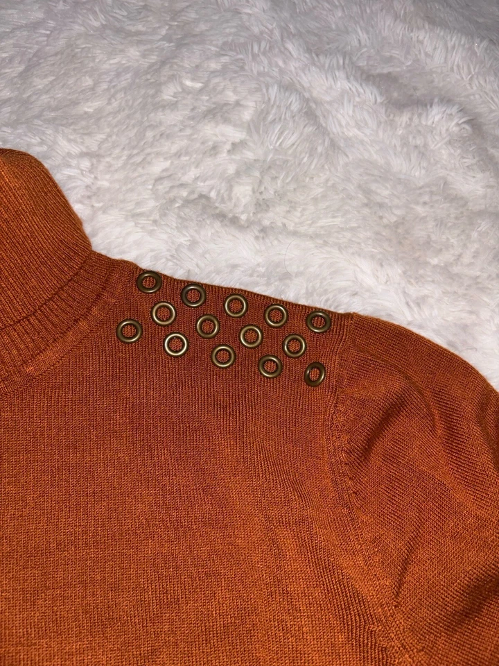 Joseph A qu'est-ce que c'est silk? women's sz. L copper turtleneck sweater. - Image 4 of 4