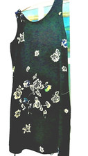 DOROTHY PERKINS DRESS  Silky Black/Floral Knee Length UK 14-SALE-NOW £ 4.50