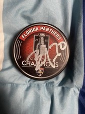 Jesper Boqvist autographed signed 2025 stanley cup panthers puck