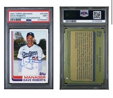 2021 Topps Archives Fan Favorite Autographs Dave Roberts Dodgers Auto PSA 9