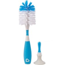 Baby Bottle Brush with Suction Cup Base Blue Cleaning Brush for Bottles and Cups