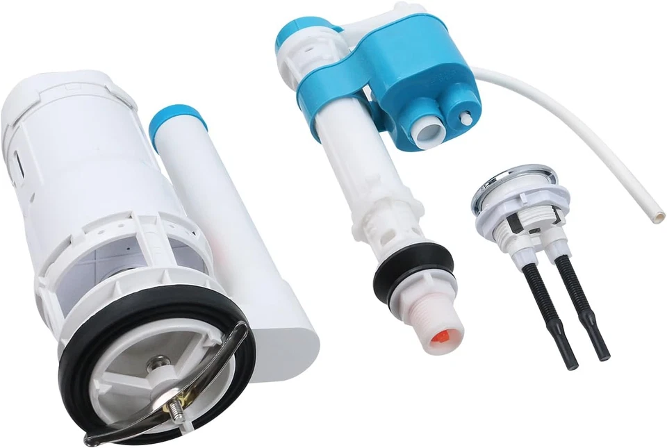 Toilet Repair Kit: Flush Valve, Fill Valve & Push Button for One Piece Toilets - Photo 3/4