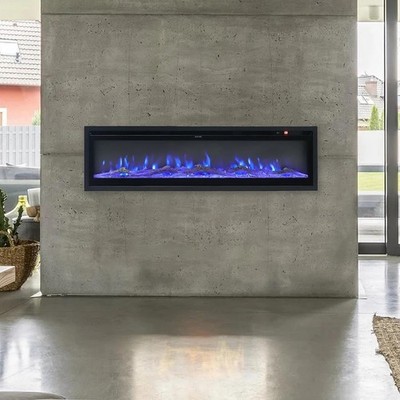 LED Kamin Media Wand Feuer Wandmontage Stand Elektro Heizung 40/50/60 Zoll