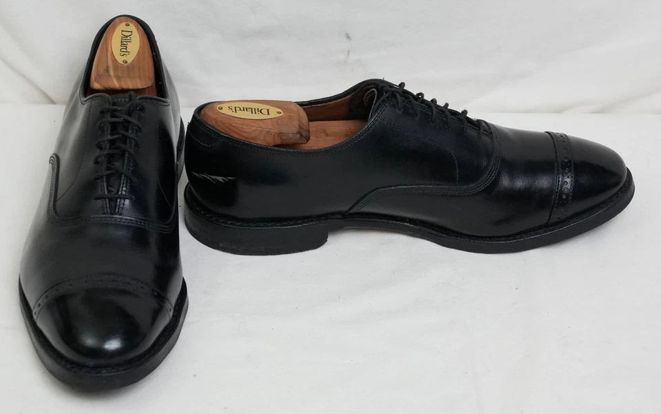 Brooks Brothers Black Cap Toe Mens Shoes 8 ½ D Retail $498 - Image 4 of 4