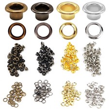160 Sets 3mm Metal Eyelets Grommets Round Washers for Paper Fabric Leather