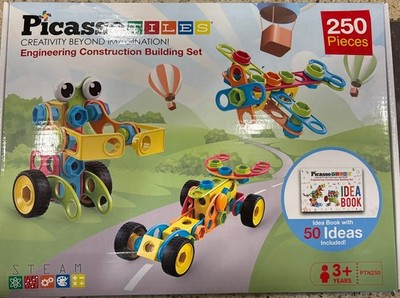 Picasso Tiles Engineering Construction Building Set 250 Pieces Fun for Ages 3+