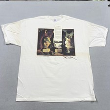 Vintage Salvador Dali Jerzees Shirt Mens XL White Old Age Adolescence Tee 90s