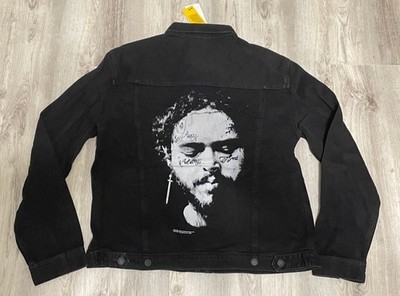 Post Malone Denim Jacket Men's Size XS Black H&M Limited Concert Tour Posty