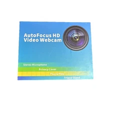 Tewiky 1080P HD Auto Focus USB Webcam for PC Laptop Desktop w/ Tripod Mount NIB!