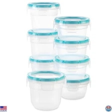 Snapware Total Solution 16-Pc Plastic Food Storage Containers Set,(4) 2-Cup &