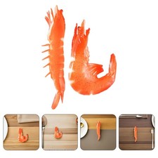 8 Pcs Simulated Shrimp Models Display Figurines Fake Food Shrimps