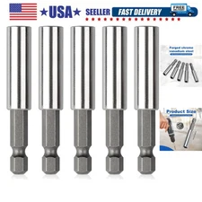 5 Pack Magnetic Drill Bit Extensions, Enhanced S2 Steel for Precision Work