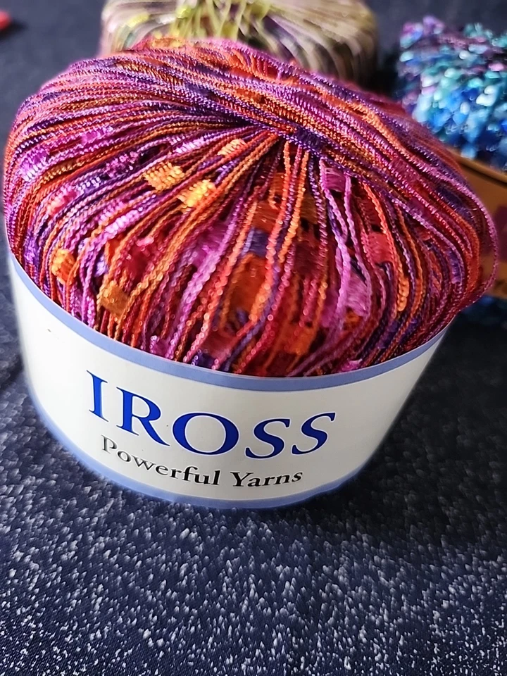 Lote de 3 rollos de hilo de cinta de escalera de enrejado AZUL ROJO PÚRPURA con verde ITALIA Foto 2 de 4