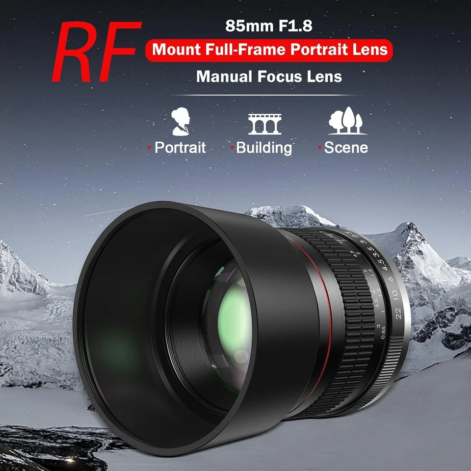 85mm Lens for Canon RF - 85mm f1.8 Portrait Lens Manual Focus(MF) for Canon EOS - Image 2 of 4