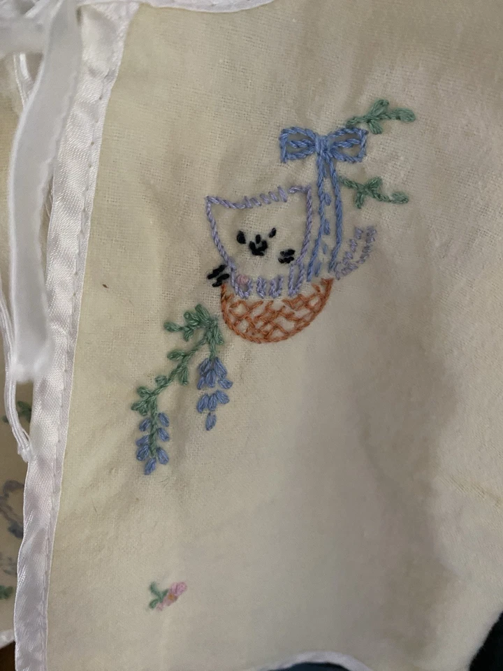 Винтажный ручной вышитый Baby кардиган желтый 1950-х ручной работы куртка для младенцев - Изображение 2 из 4