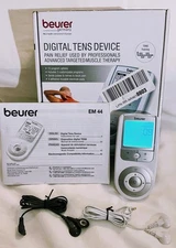 Beurer EM44 Digital TENS Unit New Open Box - NEW Sealed 20-Pack Replacement Pads