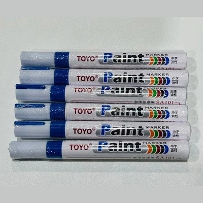 6-PACK BLUE Tire Lettering Paint Marker Pen