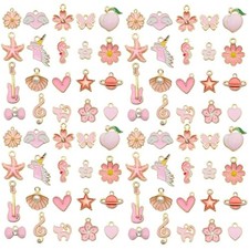 WOCRAFT 40pcs 20 pairs Assorted Enamel Bracelet Charms for Jewelry Mak