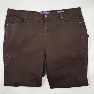 Gloria Vanderbilt Amanda Pants Womens Size 20W Brown Tapered Leg Classic