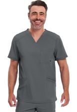 Scrubs Cherokee Men V-Neck Scrub Top CK900A PWPS Pewter Free Shipping