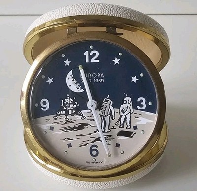 SELTENER MONDLANDUNG USA APOLLO 2 Europa Reisewecker Astronauten Vintage 60er Jahre