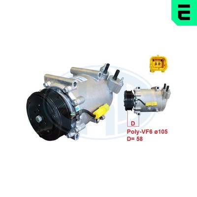 Kompressor Klimaanlage ERA 670204 12V für OPEL CORSA P2JO PEUGEOT 208 2 PureTech