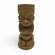 Vintage Style Resin Tiki Statue Carved Look Polynesian Hawaiian Decor 6"