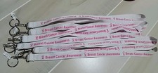 Set Of 6 Breast Cancer Awareness Lanyards Pink Ribbon BCA Badge Holder