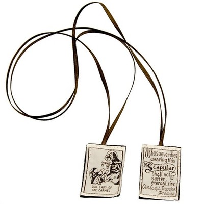 Embroidered Catholic Scapular Brown Scapular Of Our Lady Of Mount Carmel Pattern