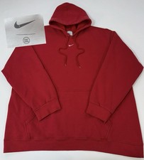 Vintage Nike Center Swoosh Hoodie Sweatshirt Baggy Y2K Deep Red Men  s Size 2XL