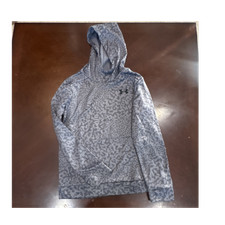 Under Armour Boys YL Gray Camouflage Pullover Hoodie 100 Polyester Long Sleeve