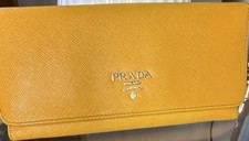 Prada Saffiano Leather Wallet Yellow Mustard ...