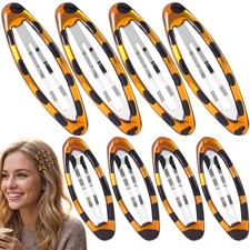 8 Pcs Oval Snap Hair Clips All Hair Types, Metal Clips  Barrettes, Barrettes...