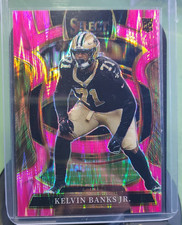 Panini Select 2025 Kelvin Banks Jr. Prizm Concourse Saints Football pink shock 