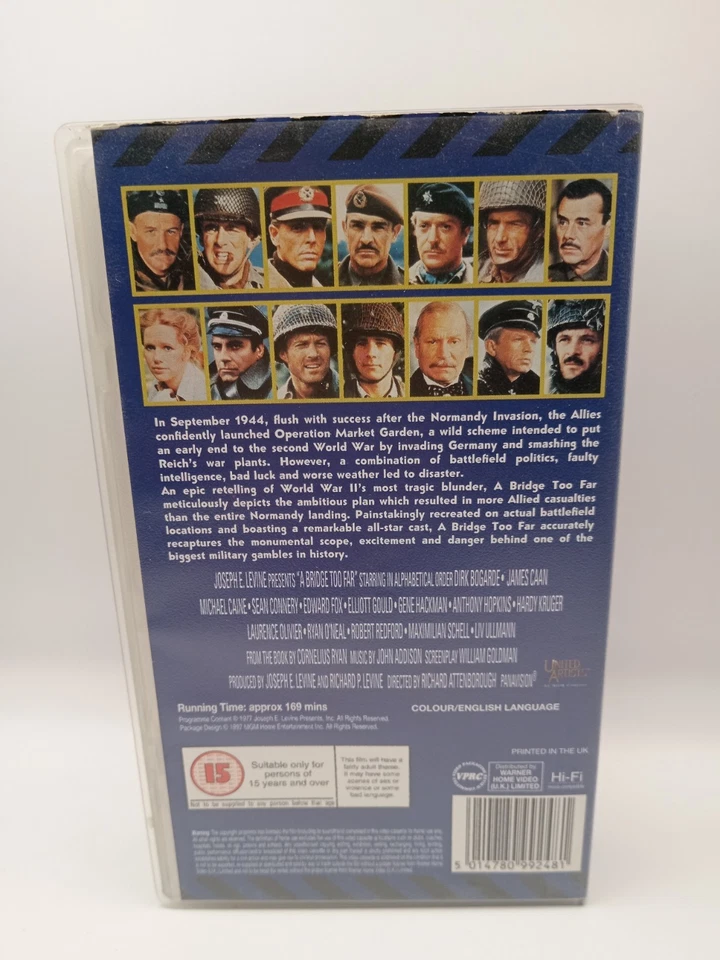 A Bridge Too Far (VHS, 1996, 1977 Film) TESTED & PLAYS GREAT! - Image 2 of 3