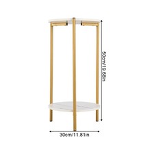 Modern Plant Stand with Marble-Pattern Shelves