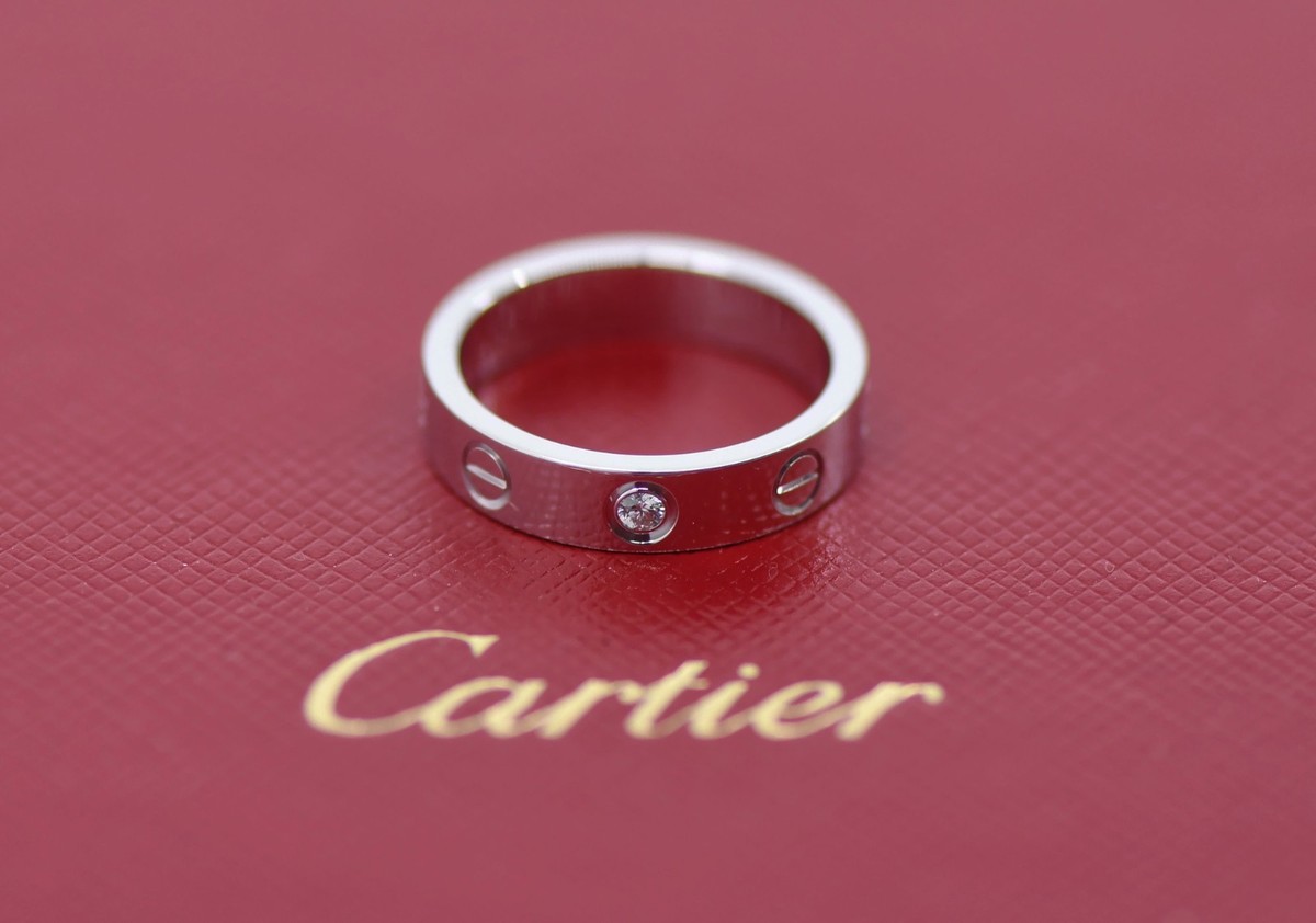 Cartier Diamond 18K White Gold Love Ring Size 48 | eBay