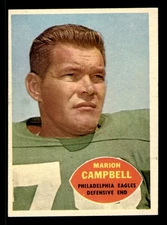 1960 Topps Football 90 Marion Campbell Philadelphia Eagles - VGEX (READ)