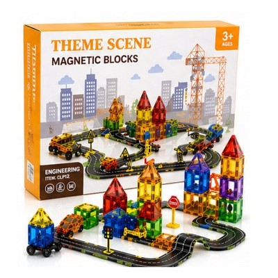 Magnetische Bausteine Vorbau 94 Teile Spielzeug Kinder Bauset 75 mm Fliesen Alter 3+