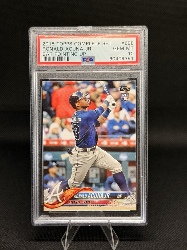 2018 Topps Ronald Acuna PSA 10 - Factory Set Variation #698 Bat Vertical (RC)