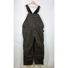 Walls Blizzard Pruf Men Quilted Duck Canvas Double Knee Bib Overalls SZ 42-44 XL