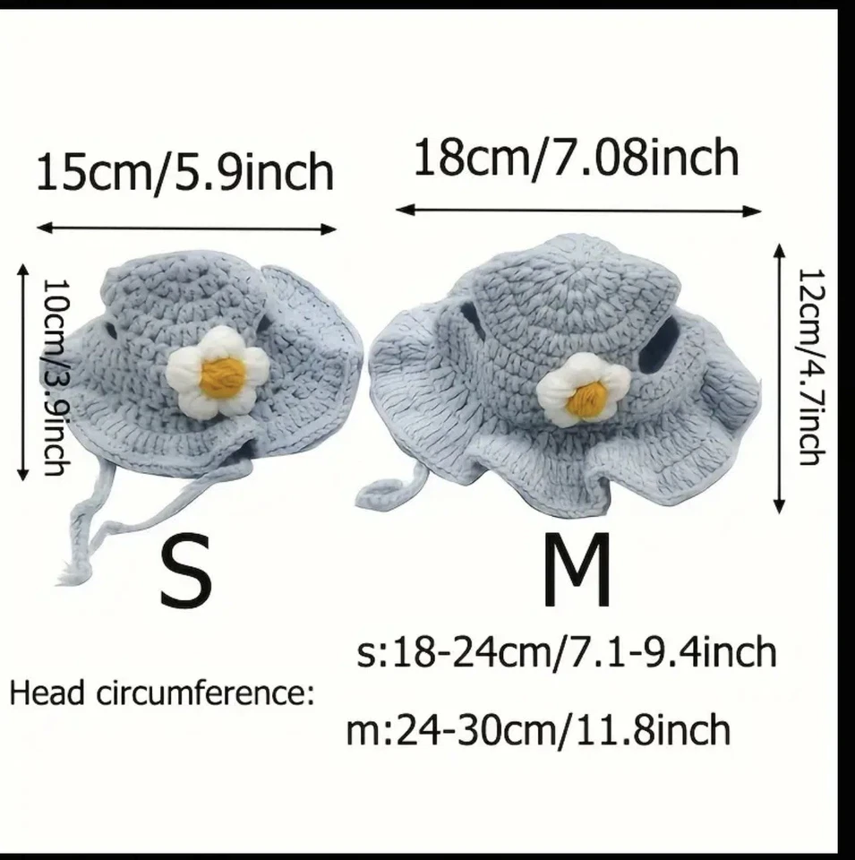 Chapéu fofo feito à mão para gatos cães presentes - Imagem 3 de 3
