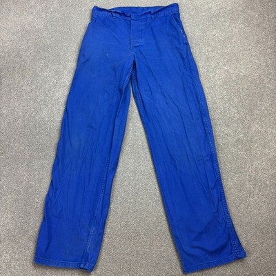 VINTAGE französische Hose Erwachsene 28x30 blau Workwear Chore Distressed Utility Herren